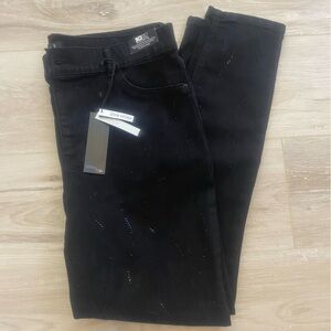 Stitch Star 1X Bedazzled Black Highrise Skinny Jeans